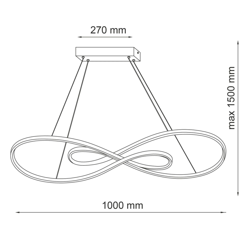 Candeeiro suspenso LED ZUMBA LED/50W/230V dourado