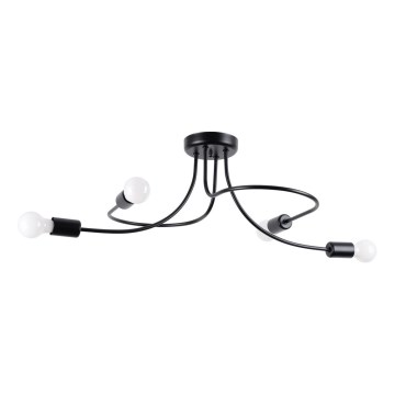 Candeeiro suspenso LEVAR 4xE27/15W/230V preto