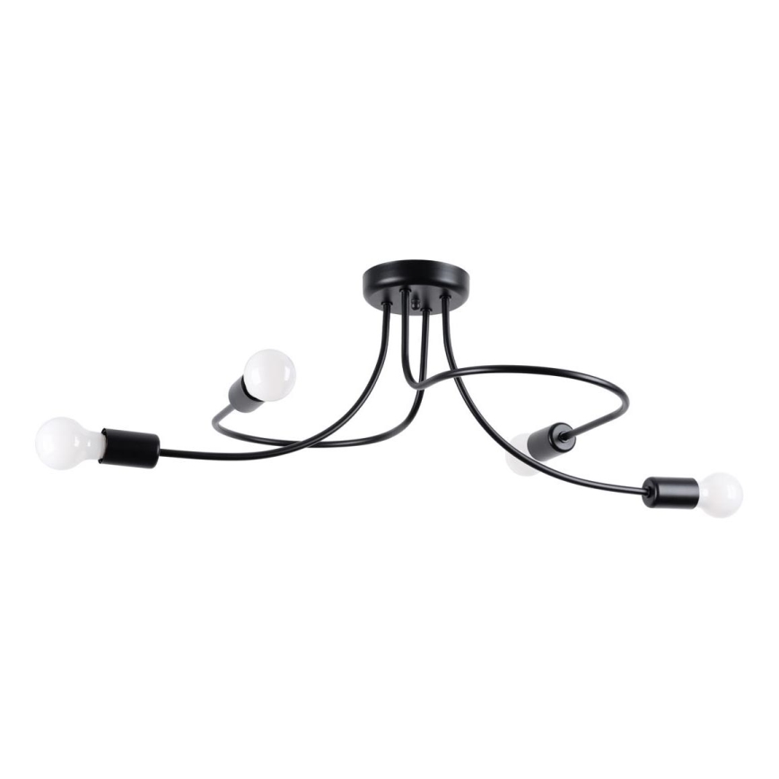 Candeeiro suspenso LEVAR 4xE27/15W/230V preto