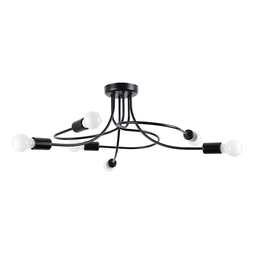 Candeeiro suspenso LEVAR 6xE27/15W/230V preto