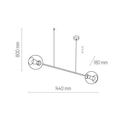 Candeeiro suspenso LIBRA 2xE27/15W/230V