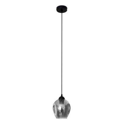 Candeeiro suspenso LILI 1xE27/15W/230V preto/cinzento