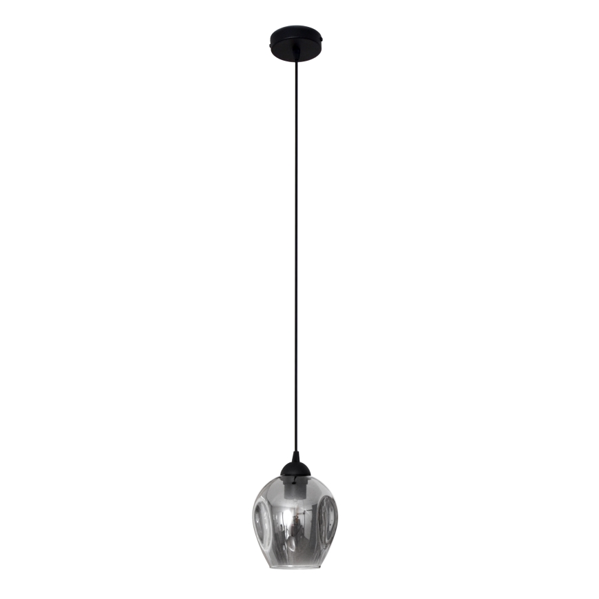 Candeeiro suspenso LILI 1xE27/15W/230V preto/cinzento