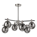 Candeeiro suspenso LILOU 6xE14/5W/230V cromado mate/fumado