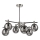 Candeeiro suspenso LILOU 6xE14/5W/230V cromado mate/fumado