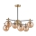 Candeeiro suspenso LILOU 6xE14/5W/230V dourado/preto/fumado bege