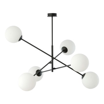 Candeeiro suspenso LINEAR 6xE14/10W/230V preto/branco