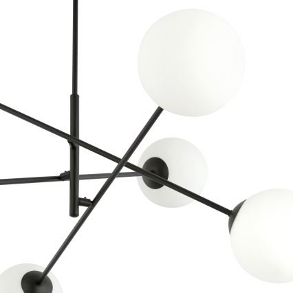 Candeeiro suspenso LINEAR 6xE14/10W/230V preto/branco