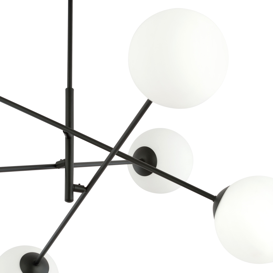 Candeeiro suspenso LINEAR 6xE14/10W/230V preto/branco