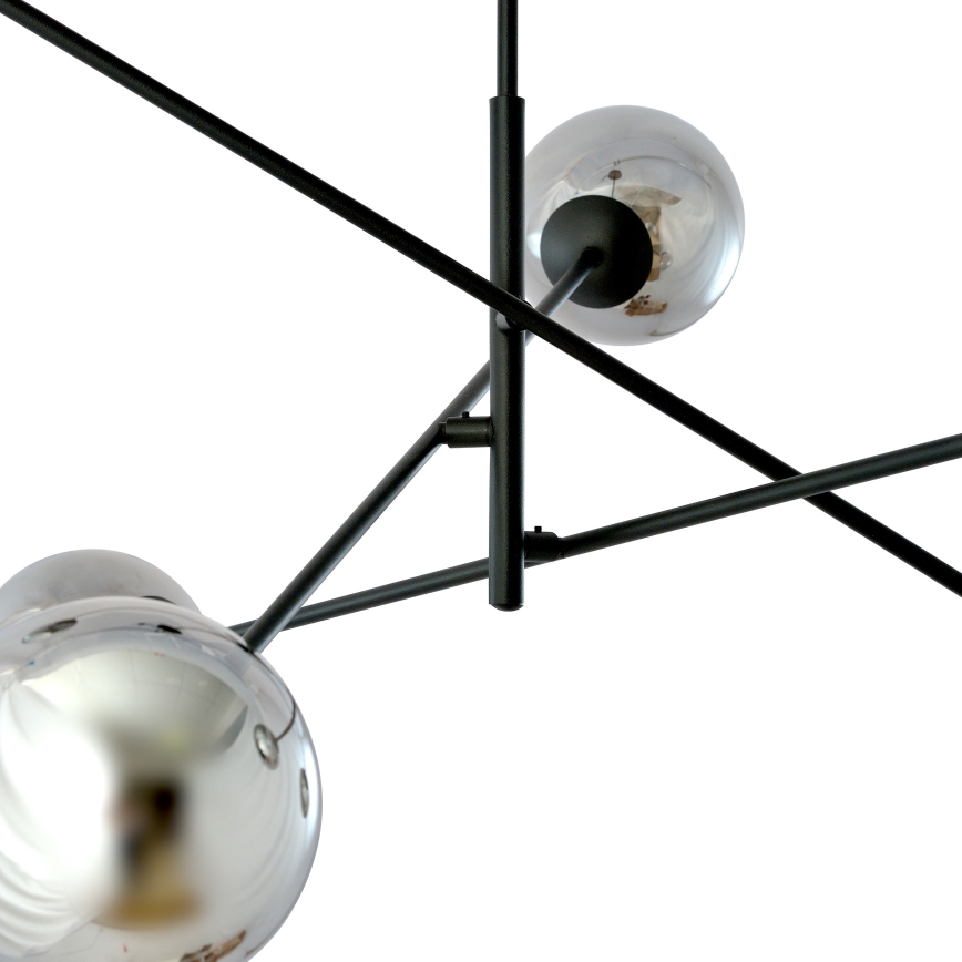 Candeeiro suspenso LINEAR 6xE14/10W/230V preto/cinzento