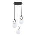 Candeeiro suspenso LISTER 3xE14/10W/230V preto/branco