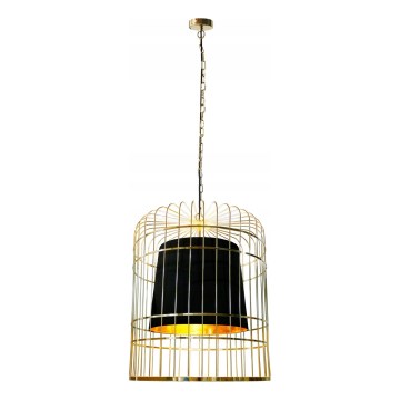 Candeeiro suspenso LONGIS 2xE27/60W/230V diâmetro 60 cm dourado/preto
