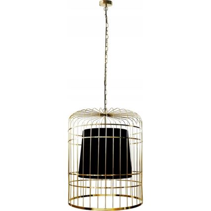Candeeiro suspenso LONGIS 2xE27/60W/230V diâmetro 60 cm dourado/preto