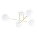 Candeeiro suspenso MAGNUM 4xE14/10W/230V branco/dourado