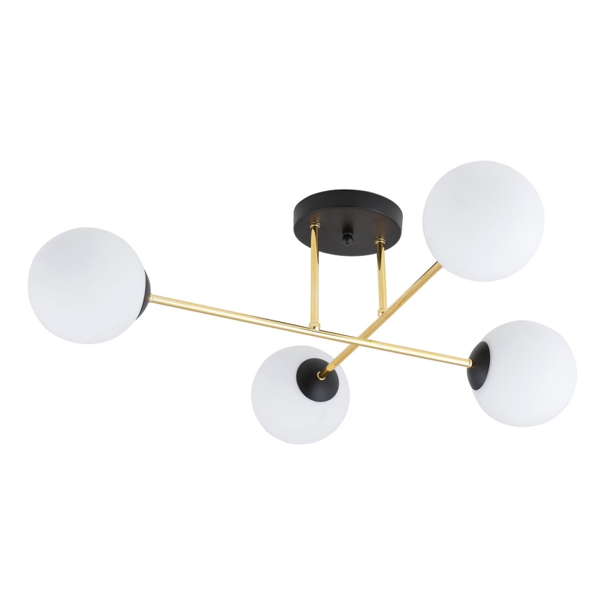 Candeeiro suspenso MAGNUM 4xE14/10W/230V branco/dourado/preto