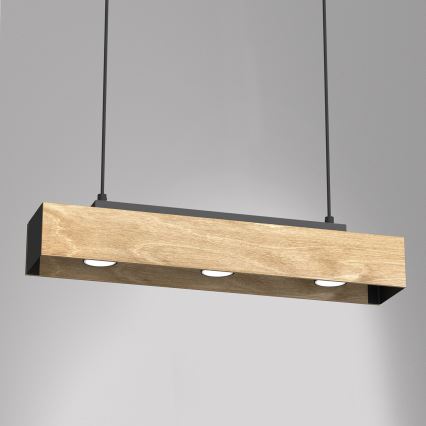 Candeeiro suspenso MAISON 3xGU10/8W/230V castanho/carvalho