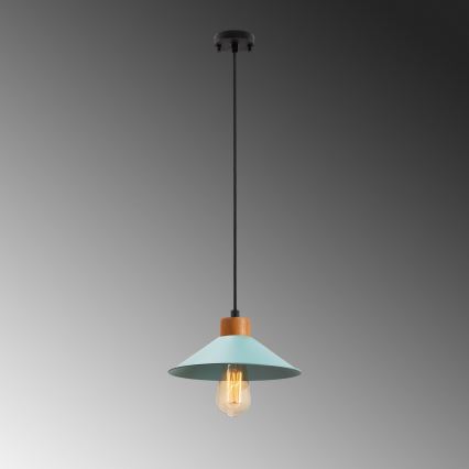Candeeiro suspenso MANAVGAT 1xE27/40W/230V azul/castanho