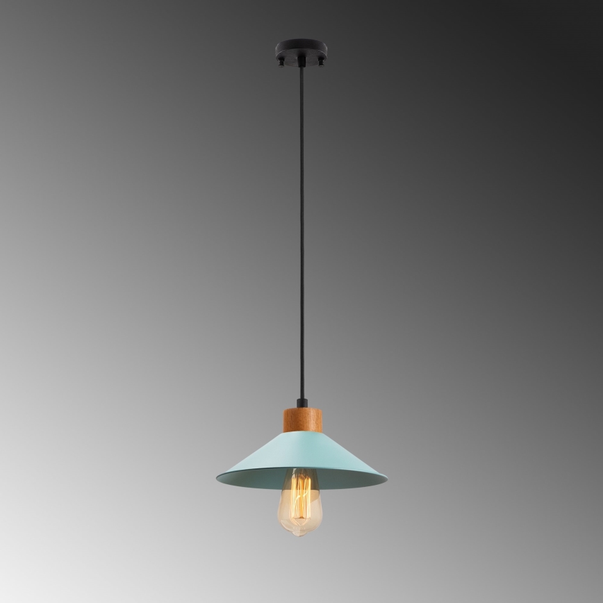 Candeeiro suspenso MANAVGAT 1xE27/40W/230V azul/castanho
