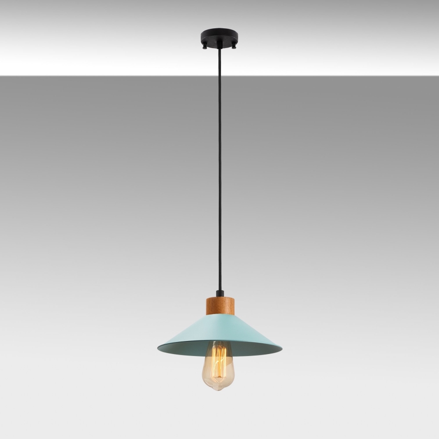 Candeeiro suspenso MANAVGAT 1xE27/40W/230V azul/castanho