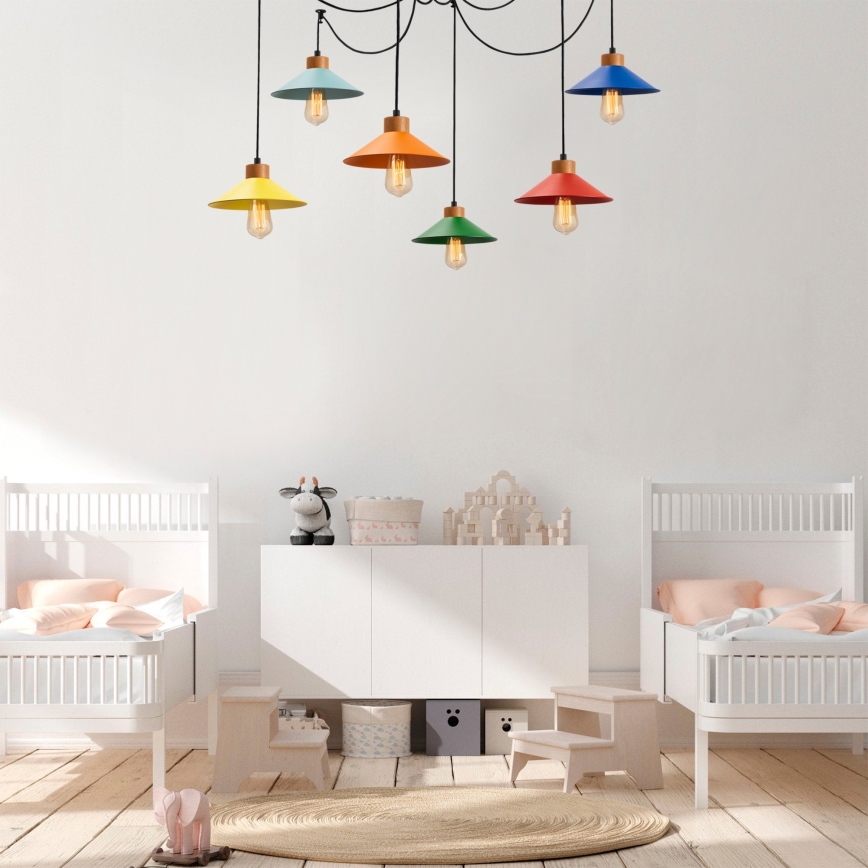 Candeeiro suspenso MANAVGAT 6xE27/100W/230V aranha