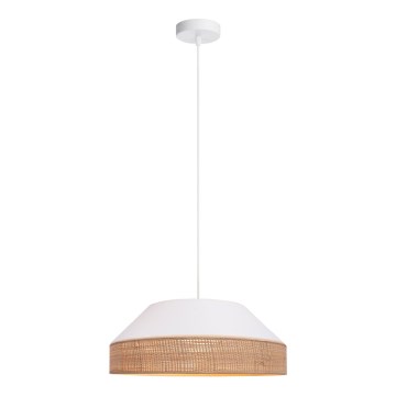 Candeeiro suspenso MANISO 1xE27/60W/230V diâmetro 45 cm branco/bege