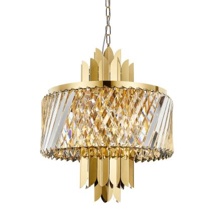 Candeeiro suspenso MARGOT 6xE14/40W/230V diâmetro 43 cm dourado