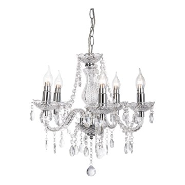 Candeeiro suspenso MARIE 5xE14/40W/230V cromado brilhante