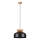 Candeeiro suspenso MARION 1xE27/15W/230V diâmetro 29,5 cm preto
