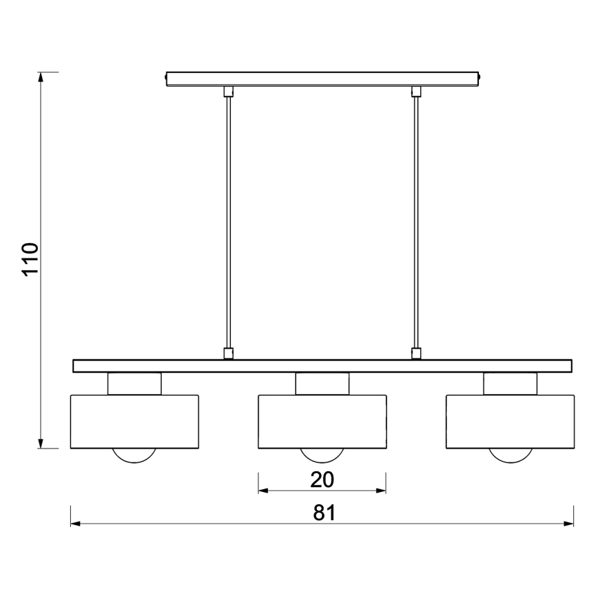 Candeeiro suspenso MARTI 3xE27/15W/230V branco/cromado brilhante