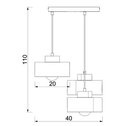 Candeeiro suspenso MARTI 3xE27/15W/230V branco/cromado brilhante