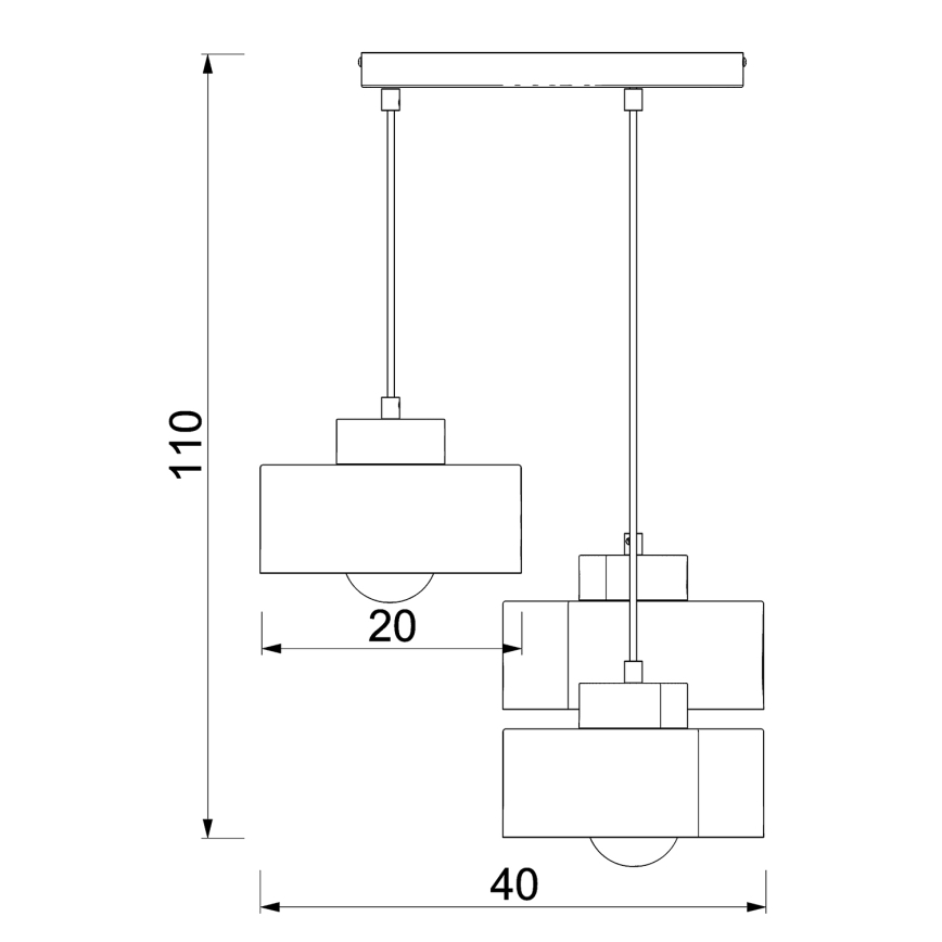 Candeeiro suspenso MARTI 3xE27/15W/230V branco/cromado brilhante