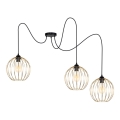 Candeeiro suspenso MATT 3xE27/60W/230V aranha preto/dourado