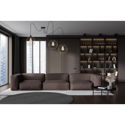 Candeeiro suspenso MATT 3xE27/60W/230V aranha preto/dourado