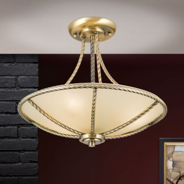 Candeeiro suspenso MAURO 3xE27/60W/230V diâmetro 42 cm bronze