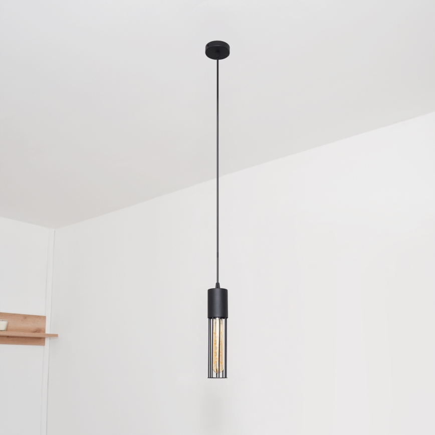 Candeeiro suspenso MELODY 1xE27/15W/230V preto