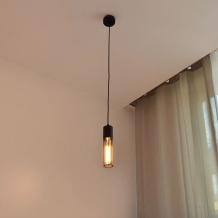 Candeeiro suspenso MELODY 1xE27/15W/230V preto