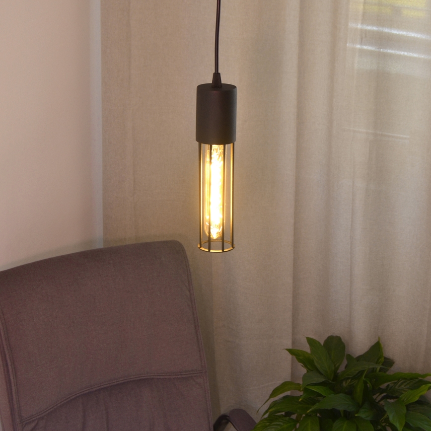 Candeeiro suspenso MELODY 1xE27/15W/230V preto