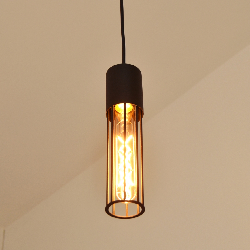 Candeeiro suspenso MELODY 2xE27/15W/230V preto