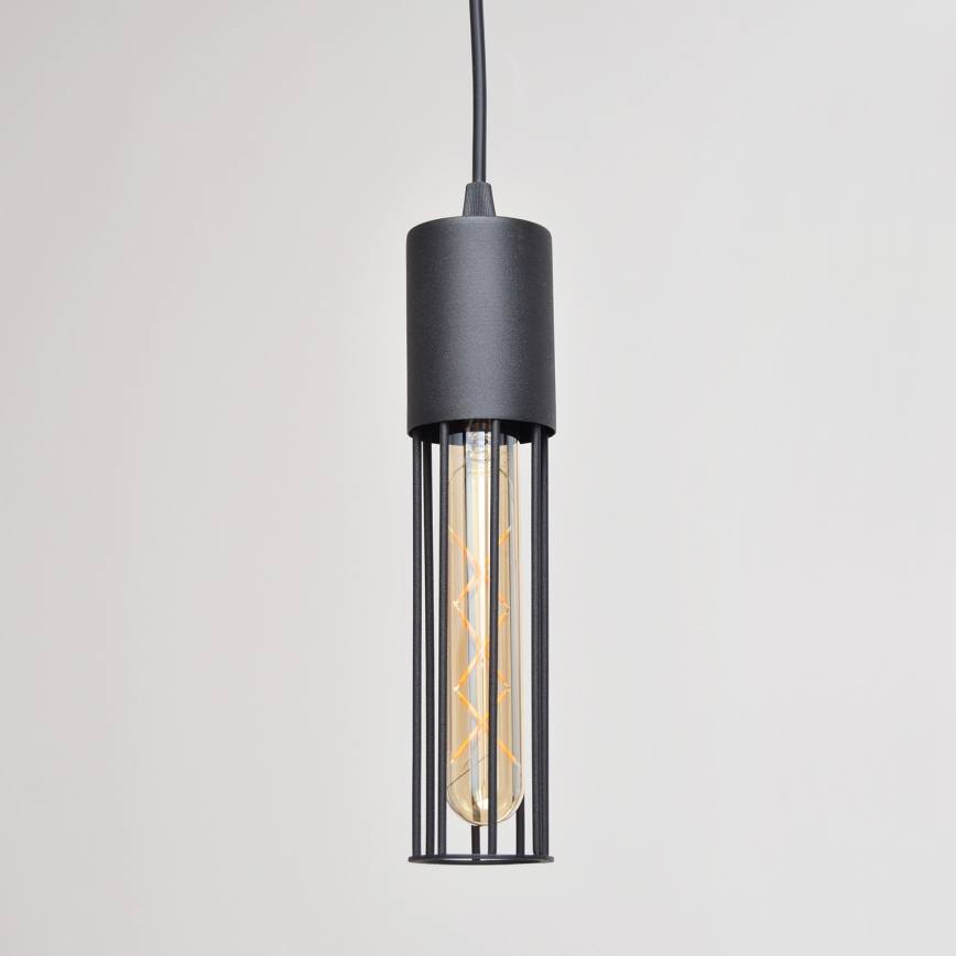 Candeeiro suspenso MELODY 2xE27/15W/230V preto