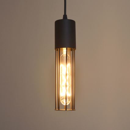 Candeeiro suspenso MELODY 2xE27/15W/230V preto