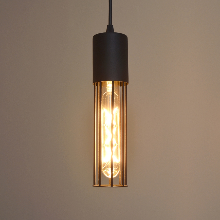 Candeeiro suspenso MELODY 2xE27/15W/230V preto