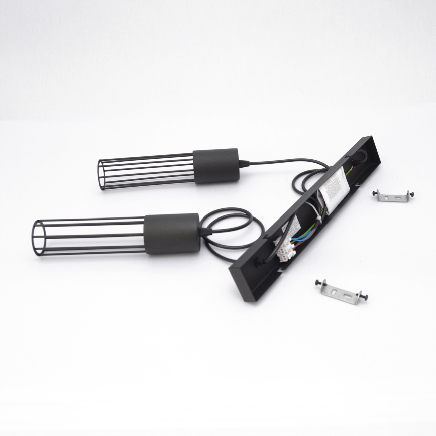 Candeeiro suspenso MELODY 2xE27/15W/230V preto