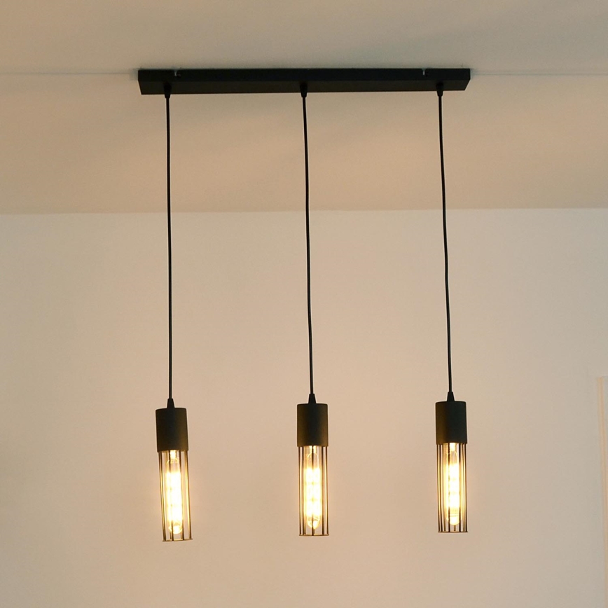 Candeeiro suspenso MELODY 3xE27/15W/230V preto