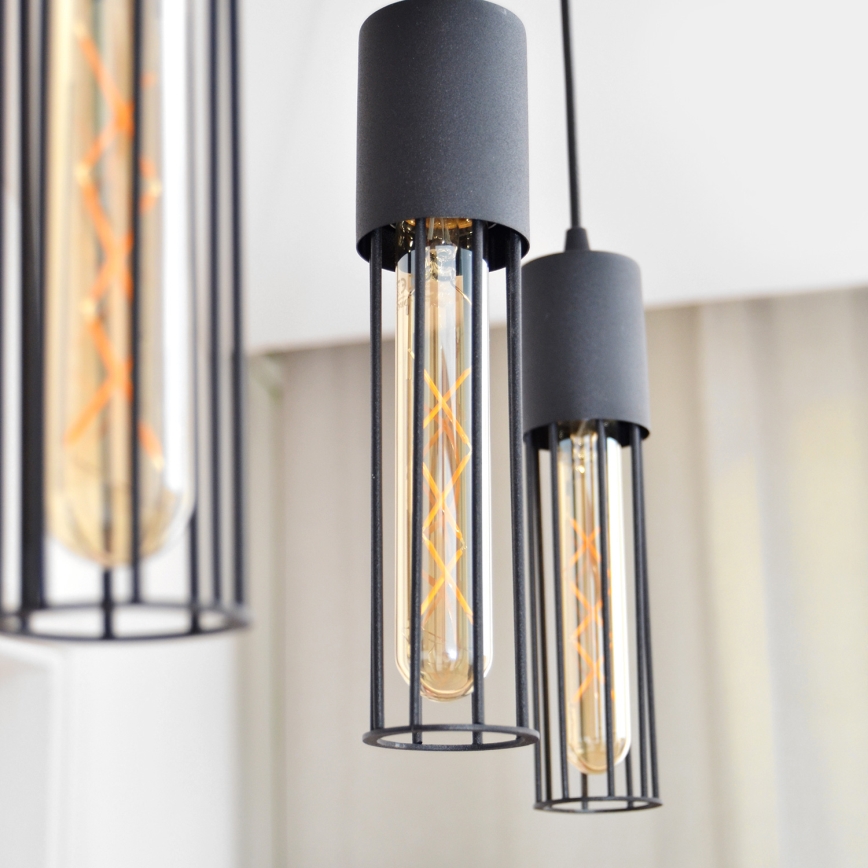 Candeeiro suspenso MELODY 3xE27/15W/230V preto