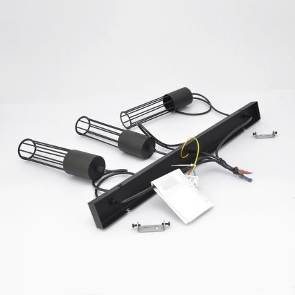 Candeeiro suspenso MELODY 3xE27/15W/230V preto