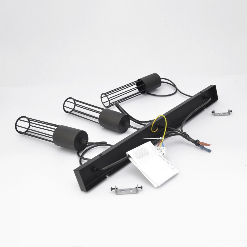 Candeeiro suspenso MELODY 3xE27/15W/230V preto