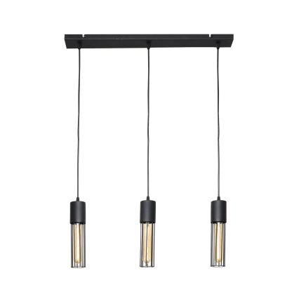 Candeeiro suspenso MELODY 3xE27/15W/230V preto