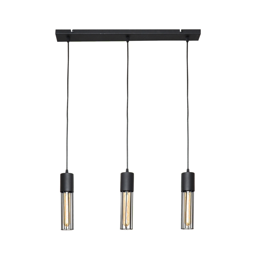 Candeeiro suspenso MELODY 3xE27/15W/230V preto
