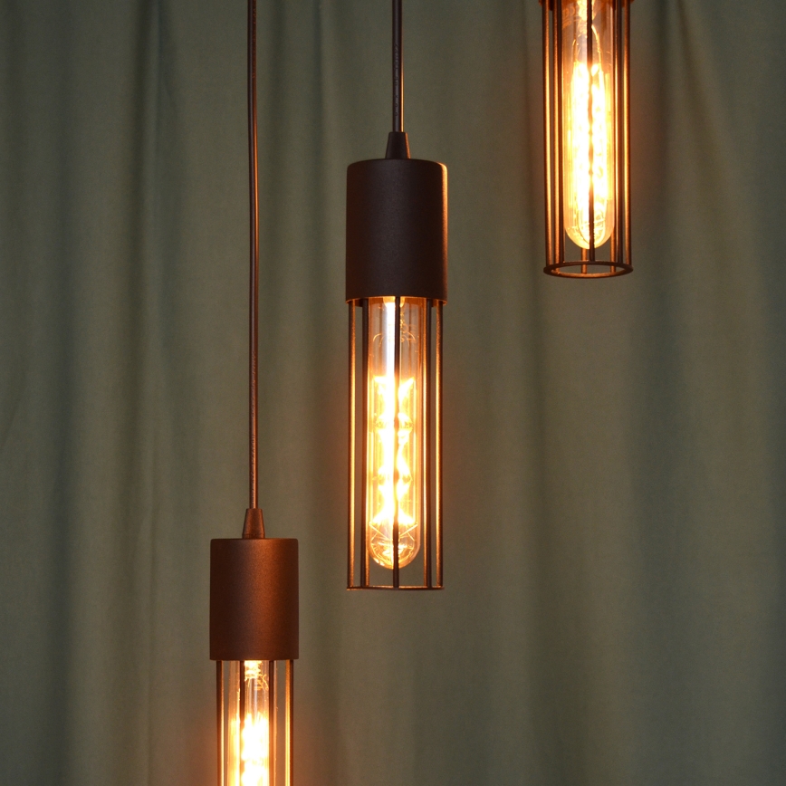 Candeeiro suspenso MELODY 3xE27/15W/230V preto