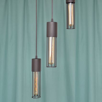Candeeiro suspenso MELODY 3xE27/15W/230V preto